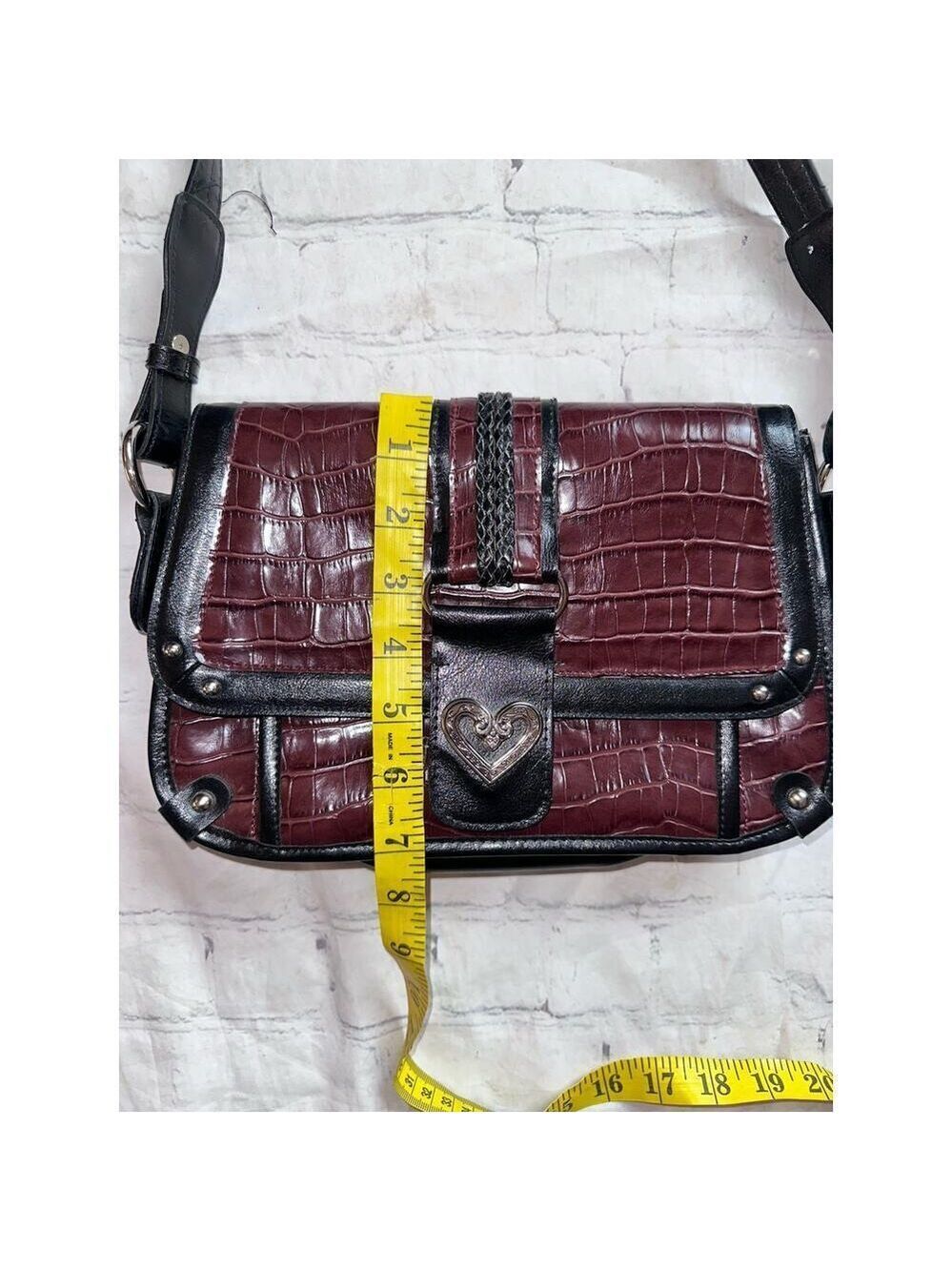 Retro Style Faux Crocodile Skin Brown/Black With Silver Metal Multi Pocket Purse - Picture 12 of 13